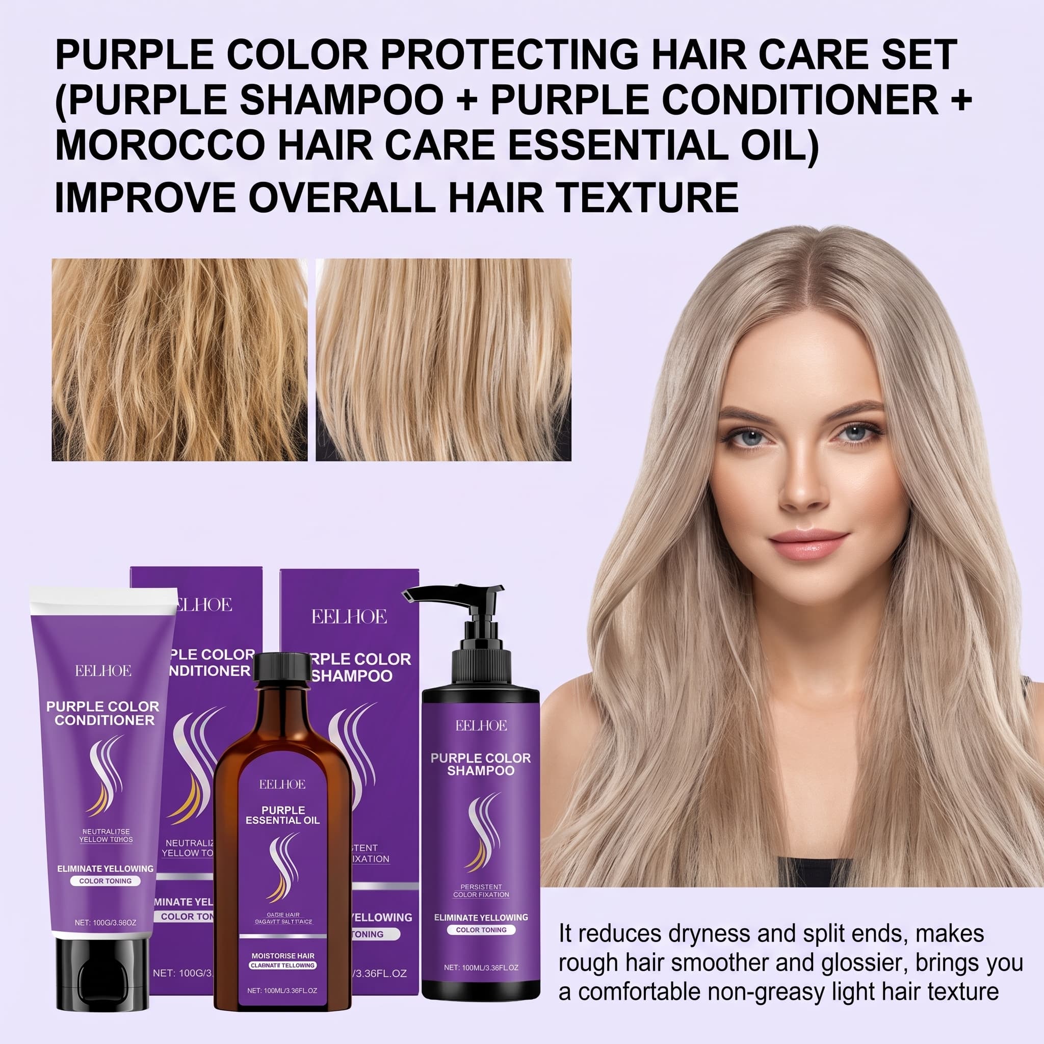 Set Shampoo Viola con Balsamo, - Hair Care Products recensione e prezzo