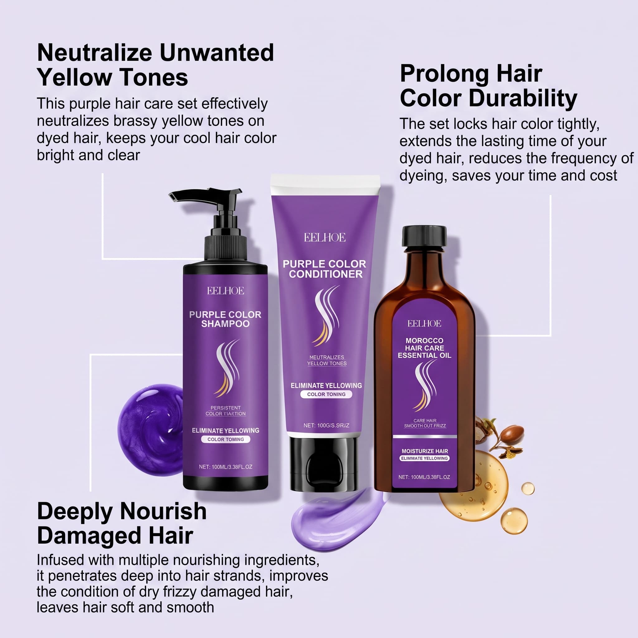 Set Shampoo Viola con Balsamo, - Hair Care Products recensione e prezzo